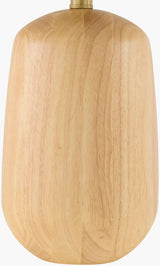 Evan 22" Wood Veneer Table Lamp, Natural Beige