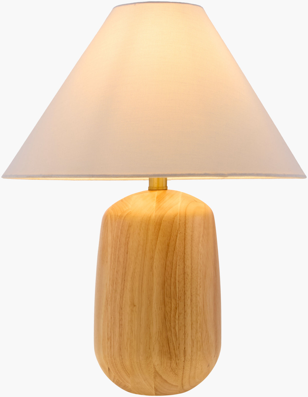Evan 22" Wood Veneer Table Lamp, Natural Beige