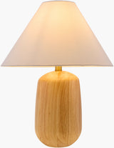 Evan 22" Wood Veneer Table Lamp, Natural Beige