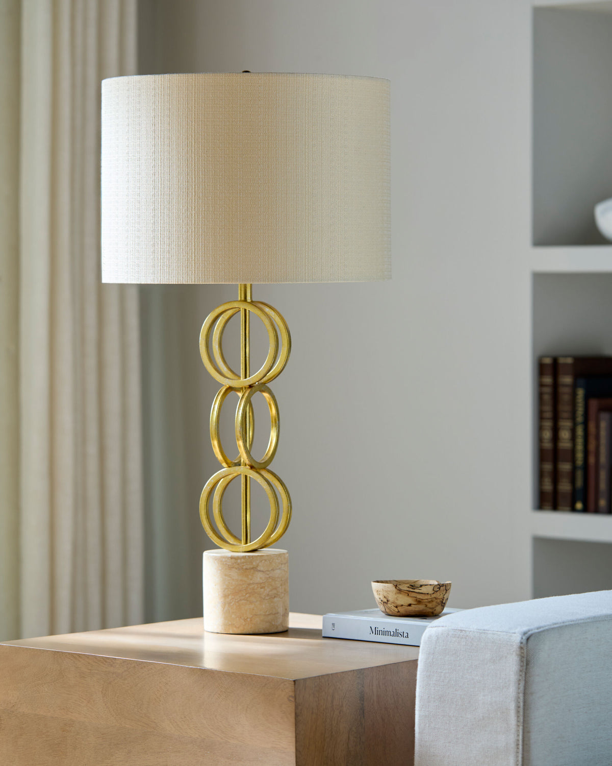 Evans 31" Iron Table Lamp, Painted Gold