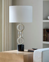 Evans 31" Iron Table Lamp, Painted Silver Gray