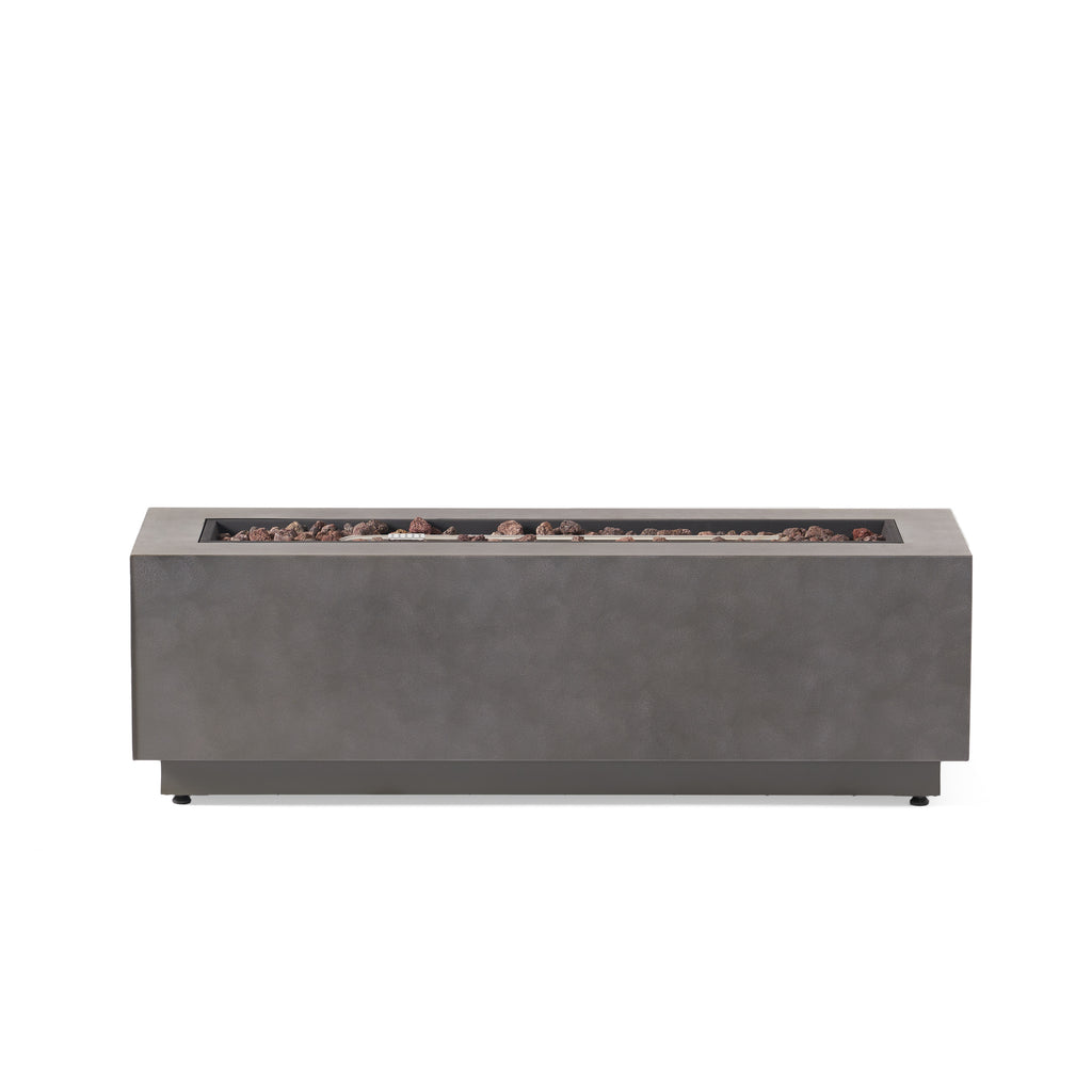 Rectangular IRON FIRE PIT -50 000 BTU WITH TANK Holder