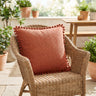 Boho Garden Pillow with Pompons 45x45cm — Rust-colored