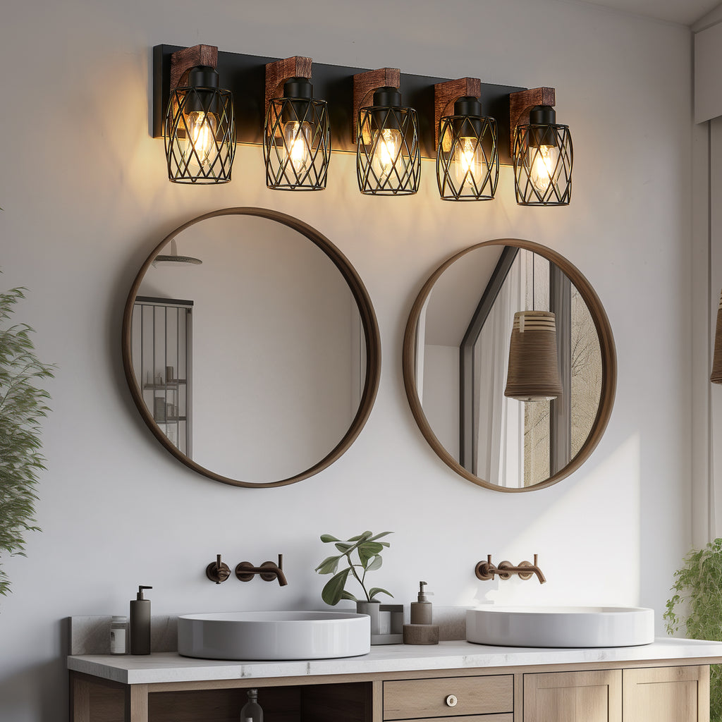 31" Industrial Vintage 5-Light Wall Sconce - Light Fixture