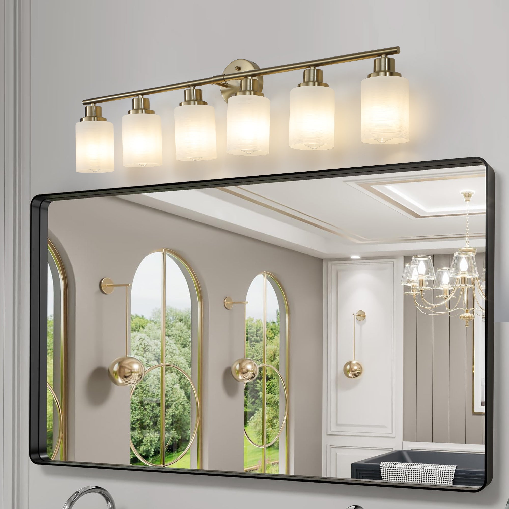 39" Modern 6-Light Vanity Wall Sconce Light Fixture