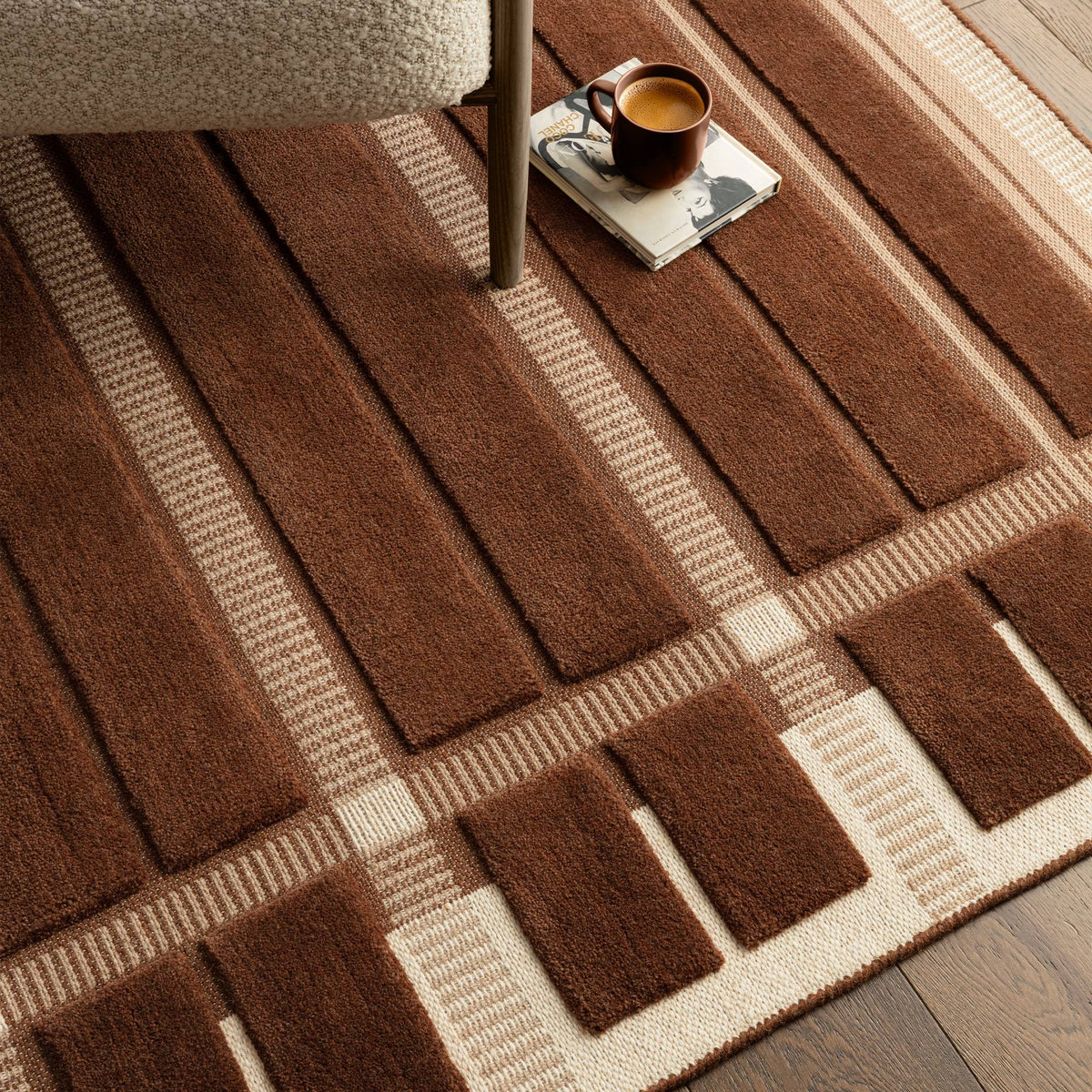 Fable Rug styled in a living room
