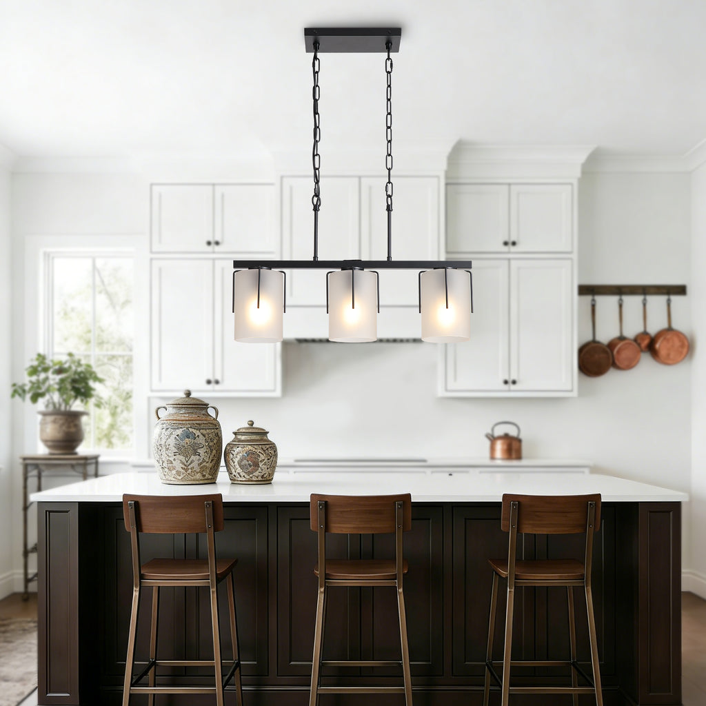 Minimalist 3-Light Linear Chandelier