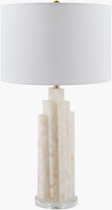 Falaise 28" Alabaster Table Lamp, Burnished Cream