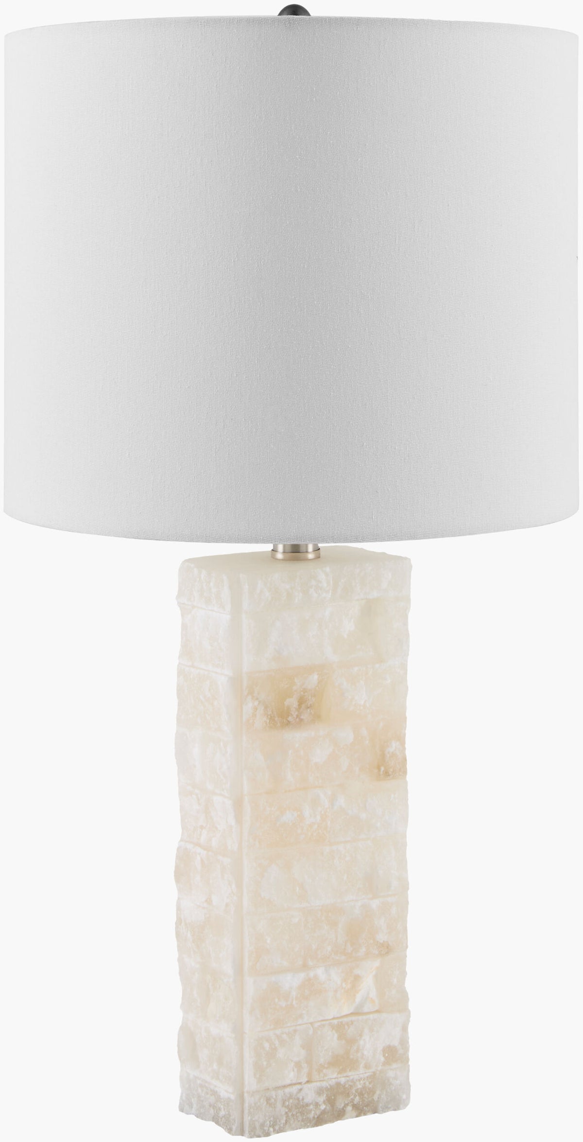 Falaise 24" Alabaster Table Lamp, Carved Cream