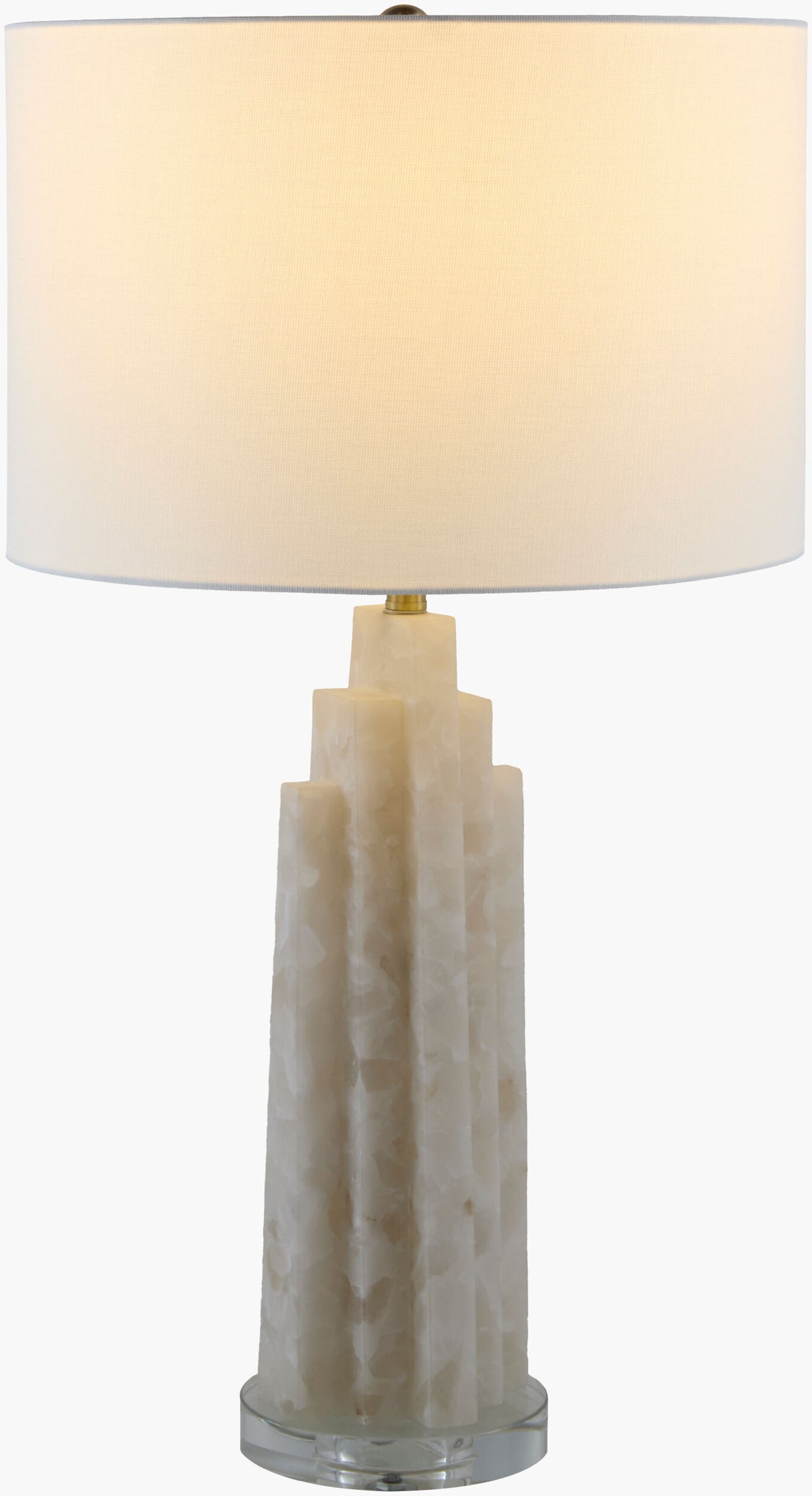 Falaise 28" Alabaster Table Lamp, Burnished Cream