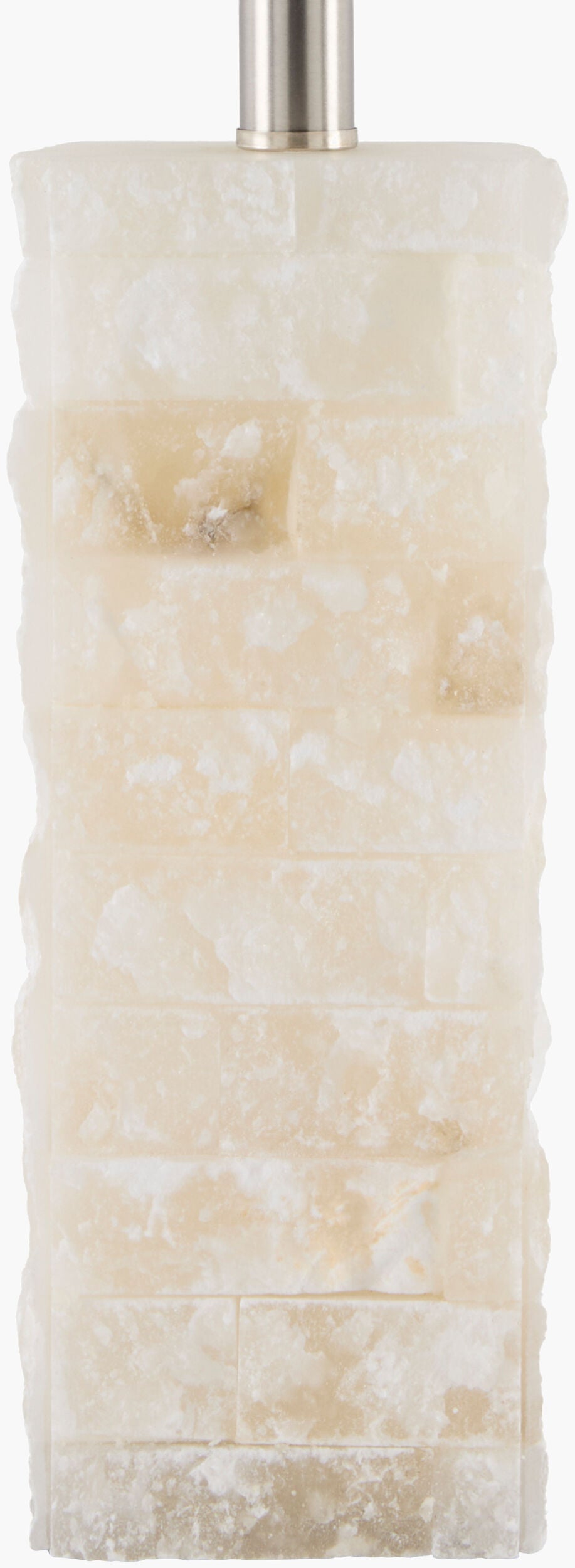 Falaise 24" Alabaster Table Lamp, Carved Cream