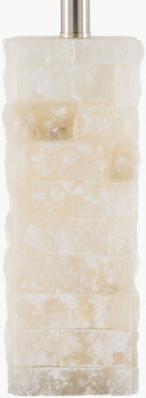 Falaise 24" Alabaster Table Lamp, Carved Cream