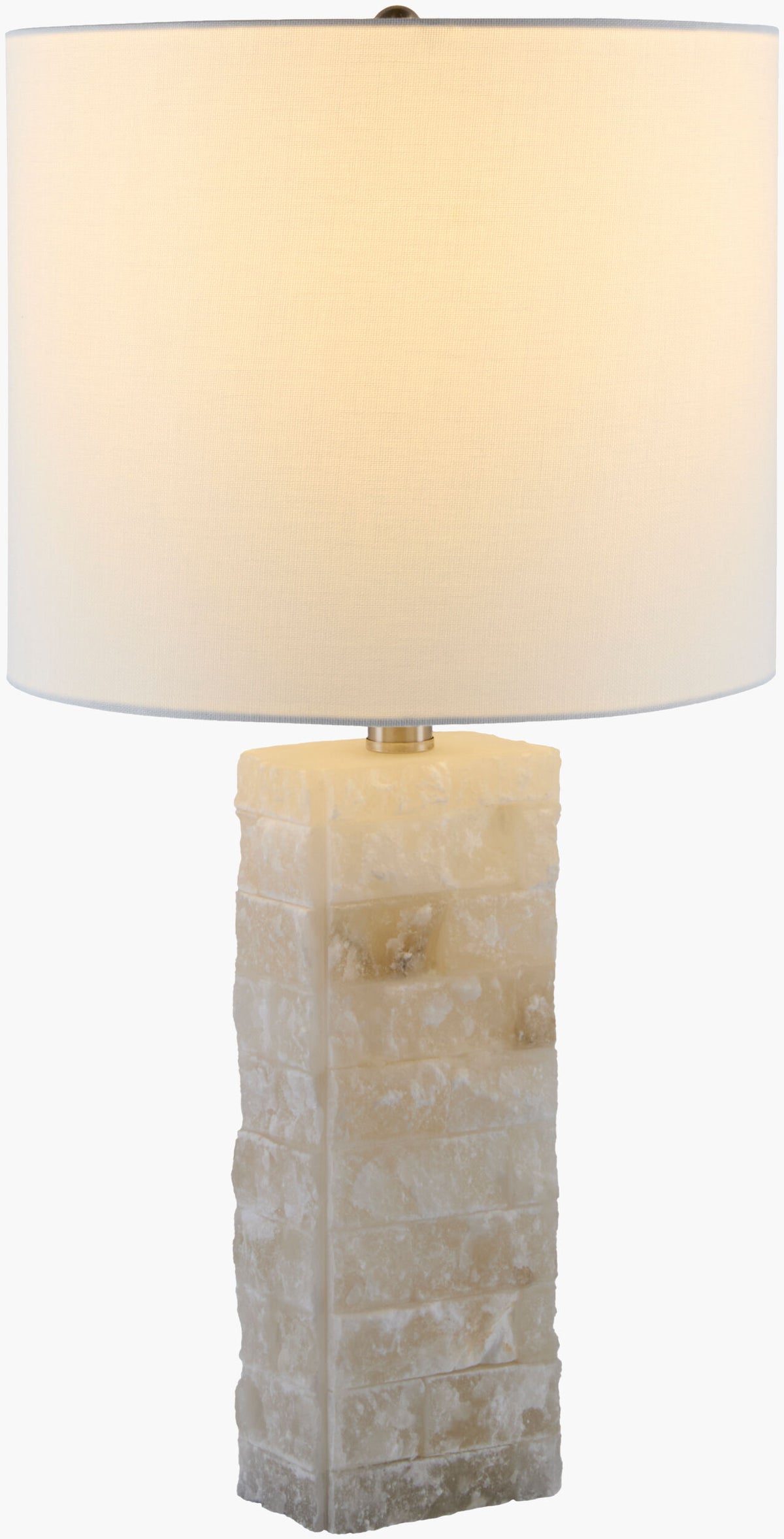 Falaise 24" Alabaster Table Lamp, Carved Cream
