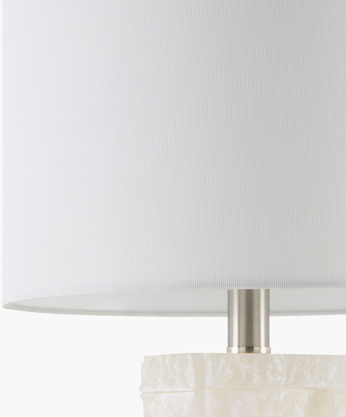 Falaise 24" Alabaster Table Lamp, Carved Cream