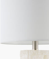 Falaise 24" Alabaster Table Lamp, Carved Cream