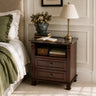 Tall Nightstand with Charging Station & Drawers, 18", Walnut