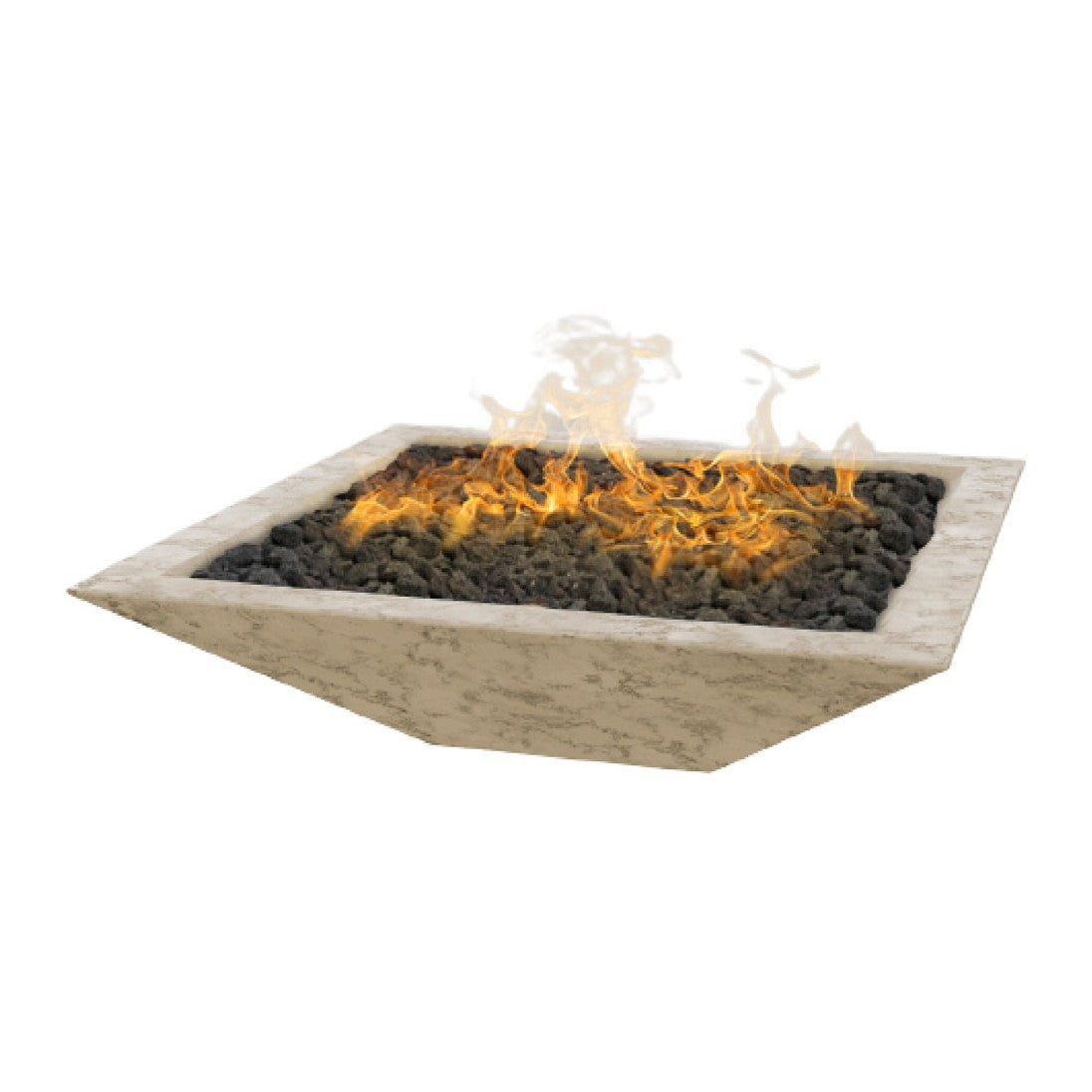 Fire by Design Oblique fire bowl in Bone, textured finish