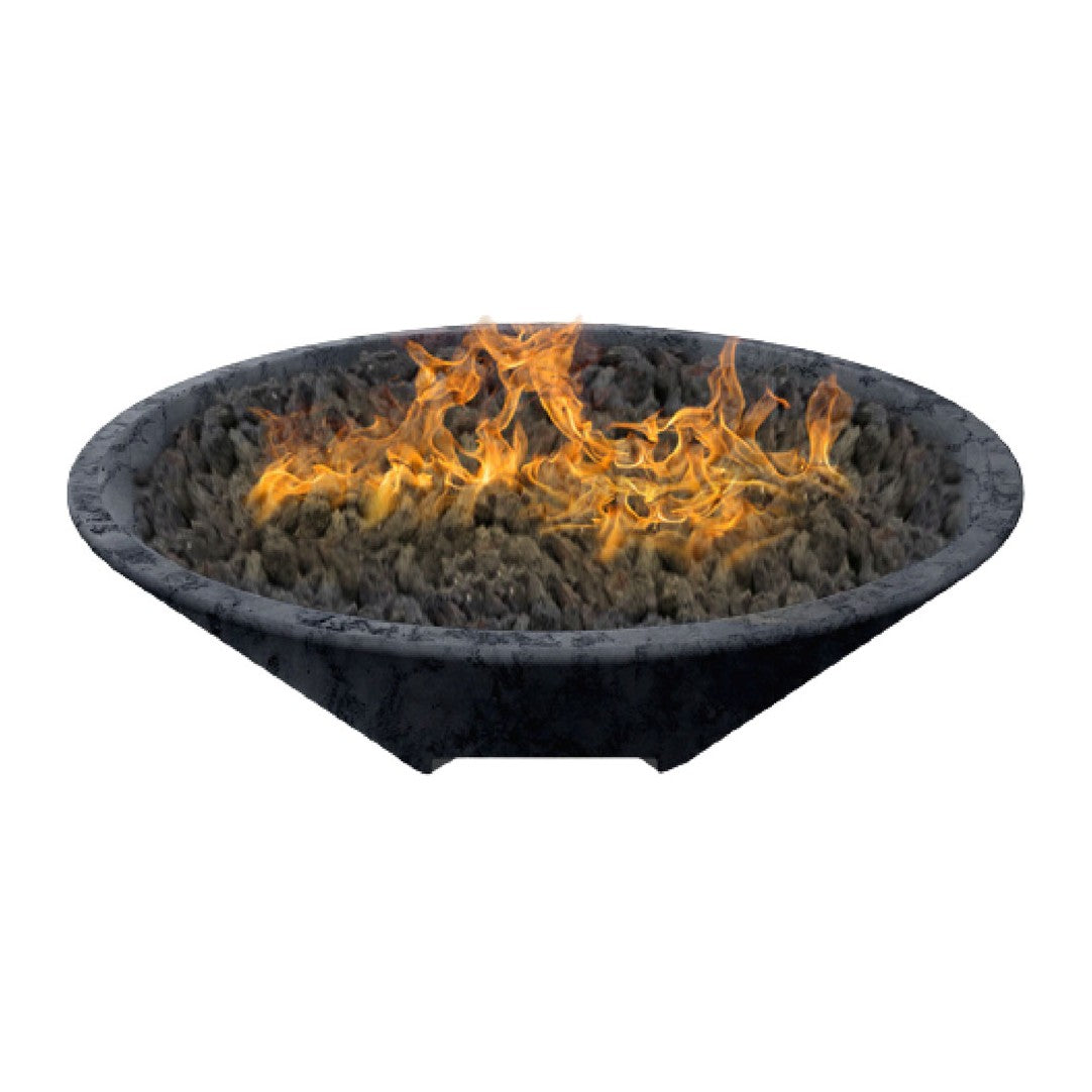 Fire by Design Round Oblique fire bowl in Raven, textured finish