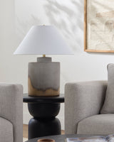 Furbara 27" Ceramic Table Lamp, Painted Gray