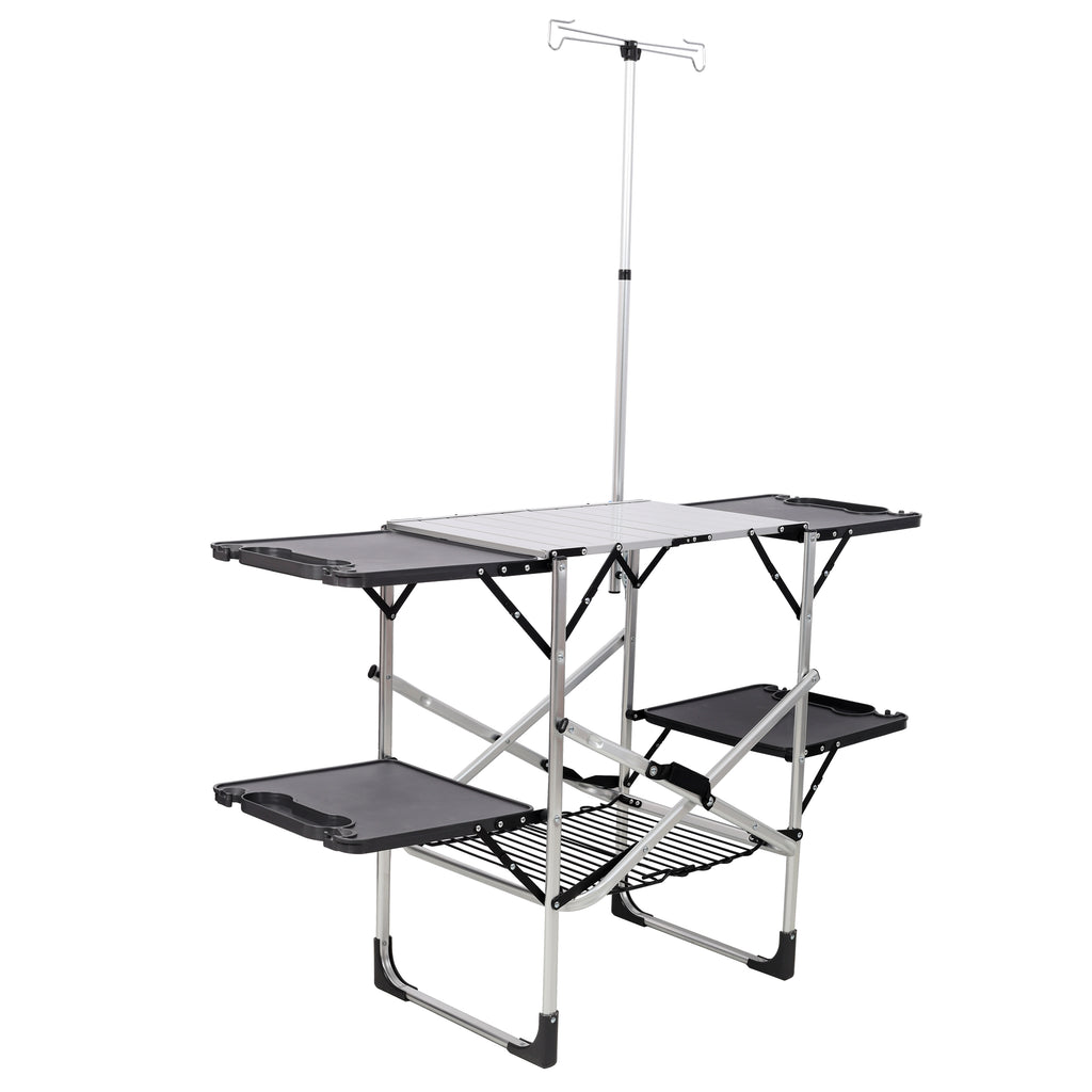 Folding Camping Kitchen Table - Portable Light Fixture