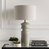 Forger 30" Resin Table Lamp, Hand Finished Light Gray