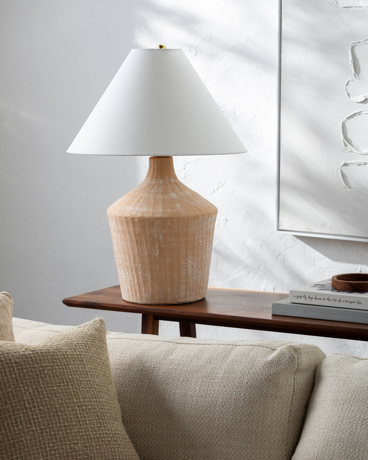 Fiori 26" Ceramic Table Lamp, Glazed Brick