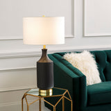Filaki 31" Ceramic Table Lamp, Glazed Black