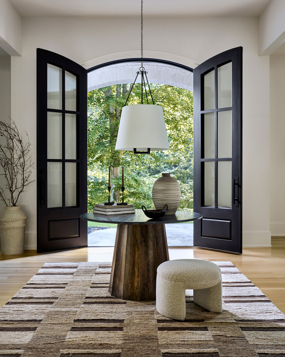 Visse Iron Chandelier, Powder Coated Black