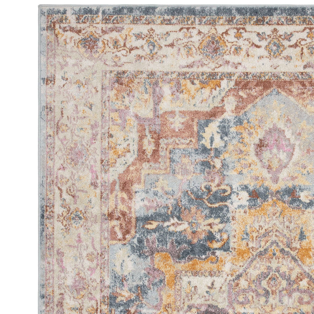 Flores Rug styled in a living room
