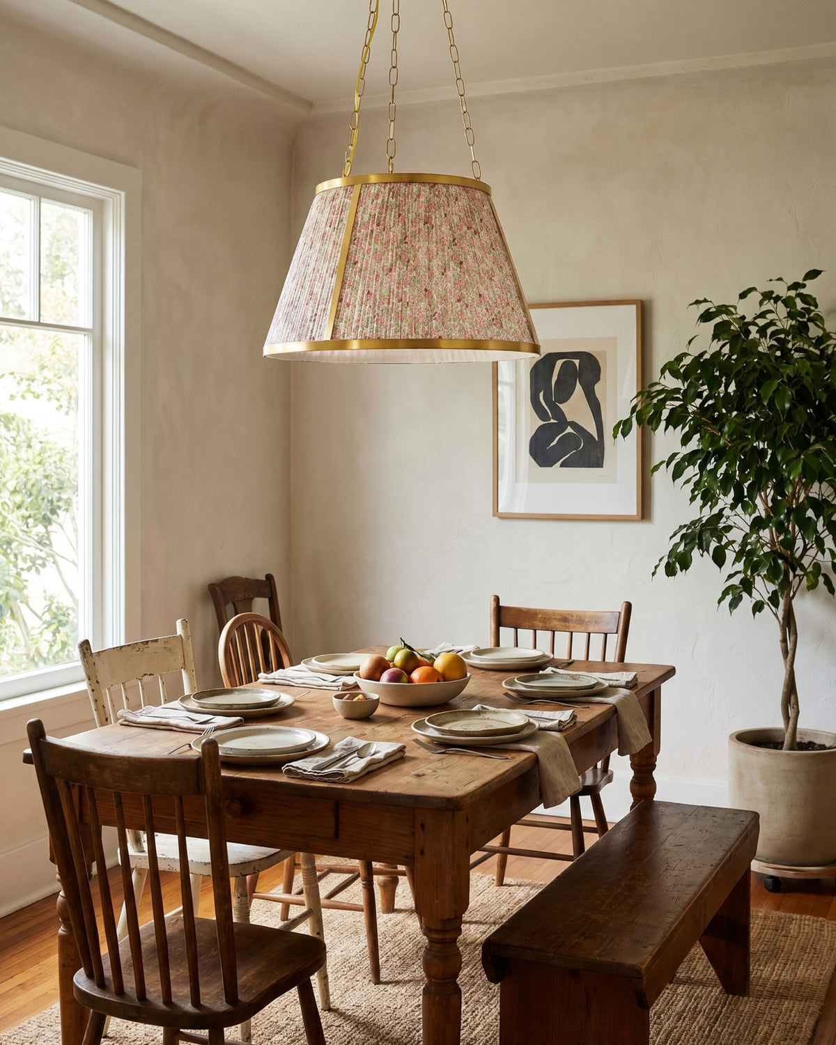 Florie Iron Pendant Light, Electroplated Metallic Brass (FLRE-014)