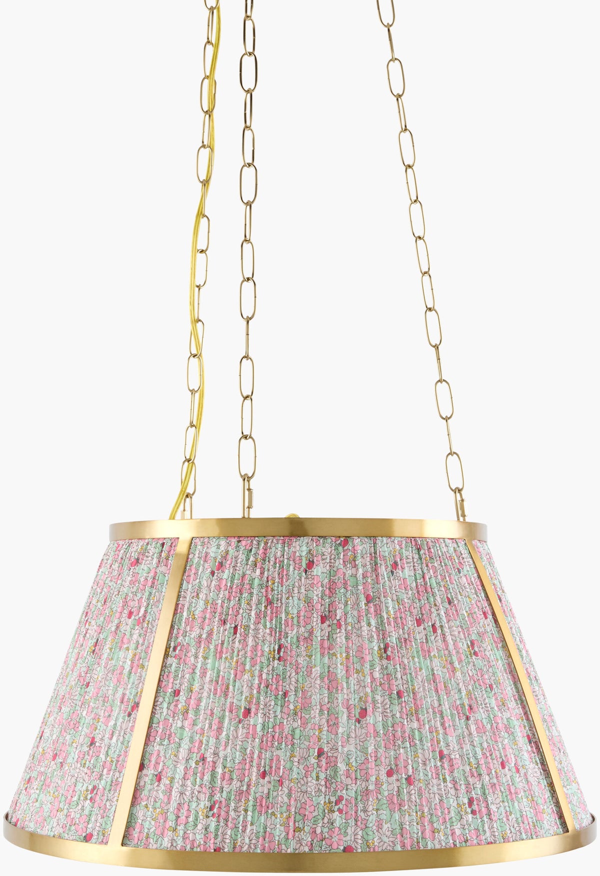 Florie Iron Pendant Light, Electroplated Metallic Brass (FLRE-014)