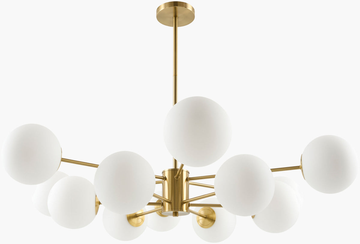 Florene Iron Chandelier, Painted Metallic Brass