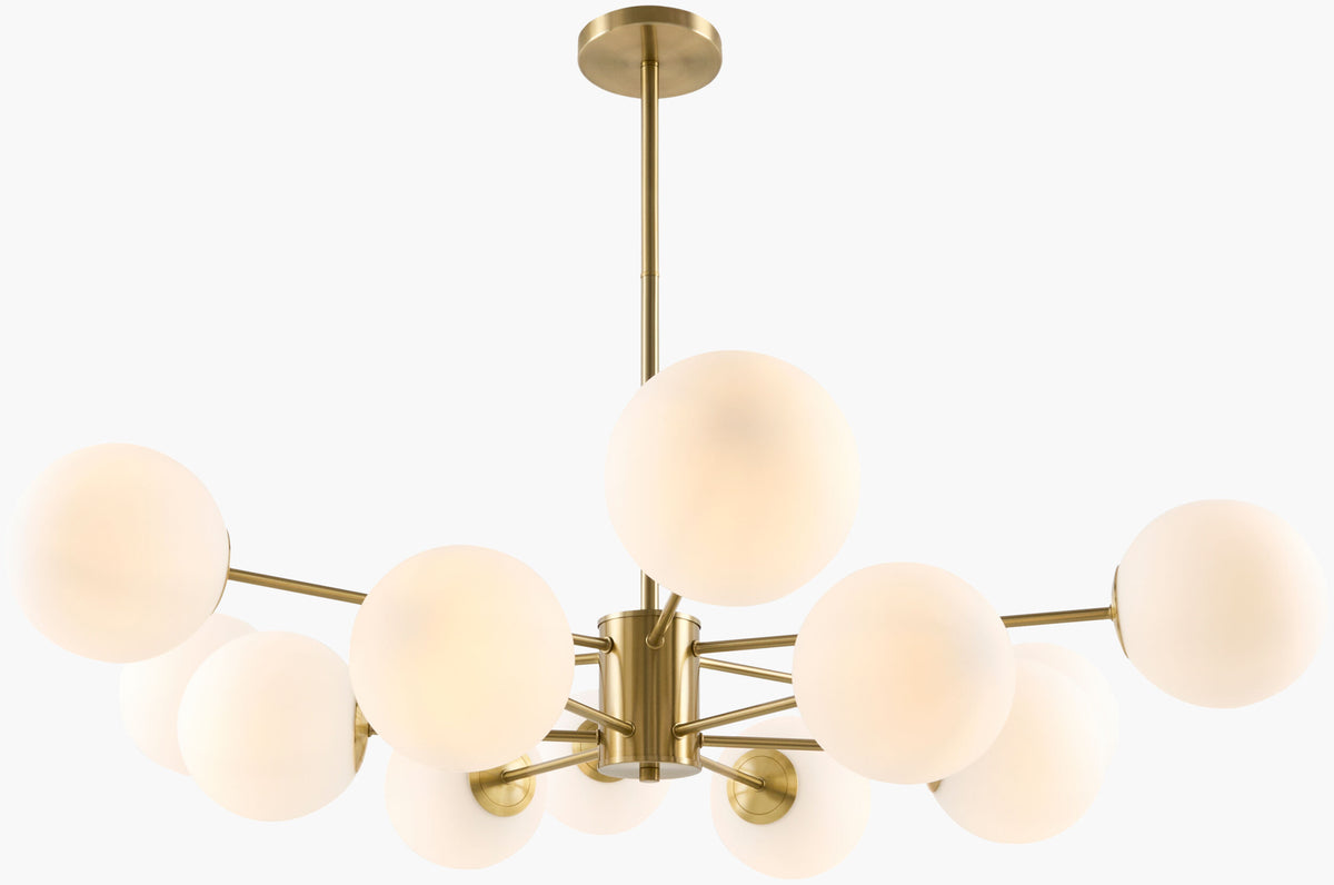 Florene Iron Chandelier, Painted Metallic Brass