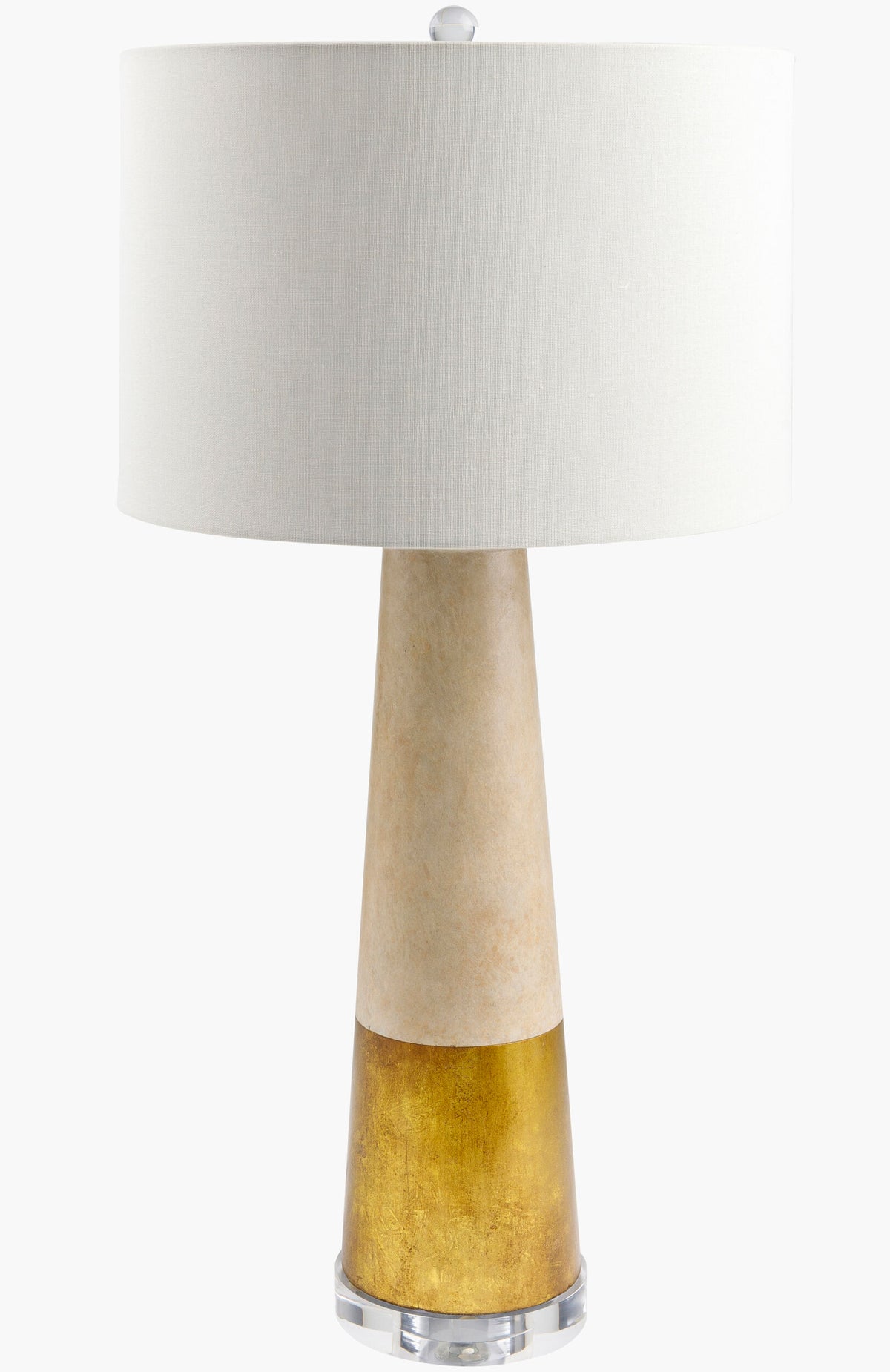 Fluxar 30" Cement Table Lamp, Natural Gray, Gold Leaf Gold
