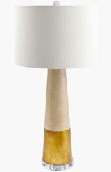 Fluxar 30" Cement Table Lamp, Natural Gray, Gold Leaf Gold