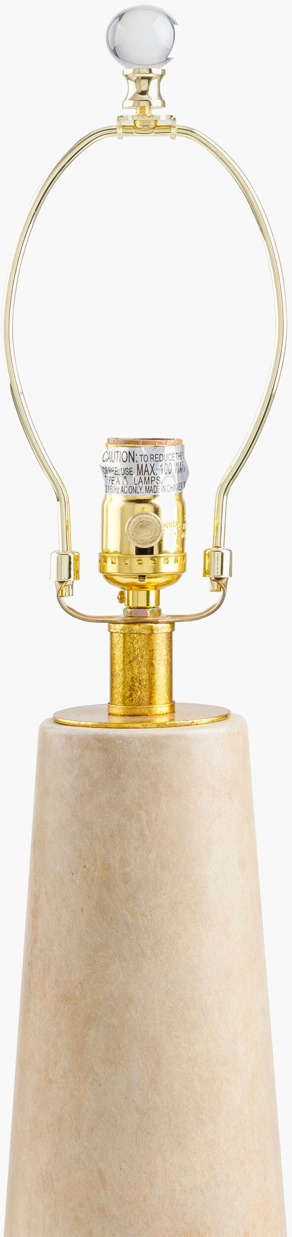 Fluxar 30" Cement Table Lamp, Natural Gray, Gold Leaf Gold