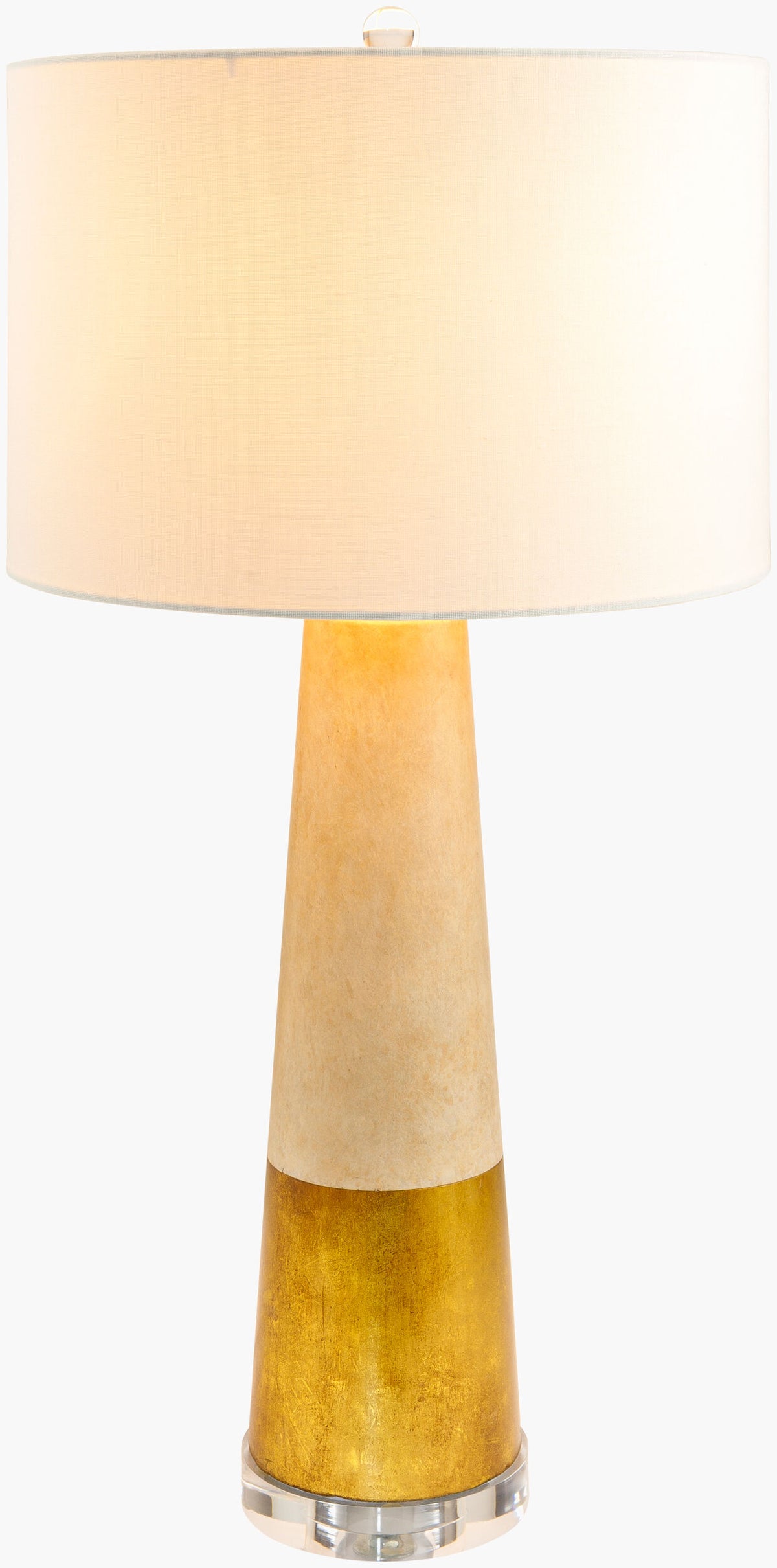 Fluxar 30" Cement Table Lamp, Natural Gray, Gold Leaf Gold