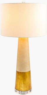 Fluxar 30" Cement Table Lamp, Natural Gray, Gold Leaf Gold
