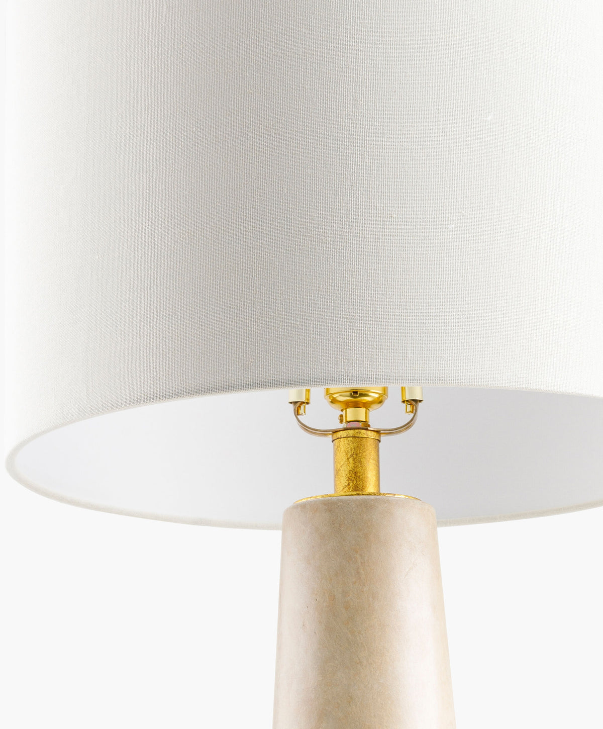 Fluxar 30" Cement Table Lamp, Natural Gray, Gold Leaf Gold