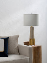 Fluxar 30" Cement Table Lamp, Natural Gray, Gold Leaf Gold
