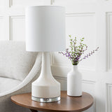 Farris 25" Ceramic Table Lamp, Glazed White
