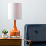 Farris 25" Ceramic Table Lamp, Glazed Bright Orange