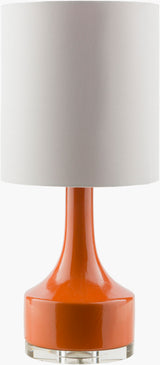 Farris 25" Ceramic Table Lamp, Glazed Bright Orange