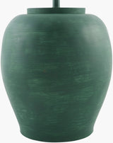 Forest 30" Cement Table Lamp, Hand Painted Green