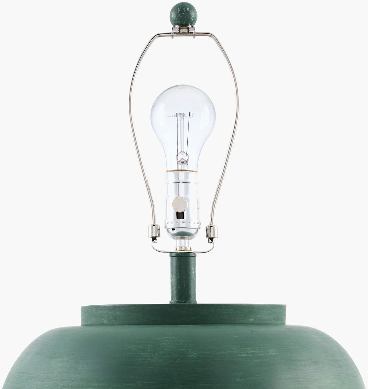 Forest 30" Cement Table Lamp, Hand Painted Green