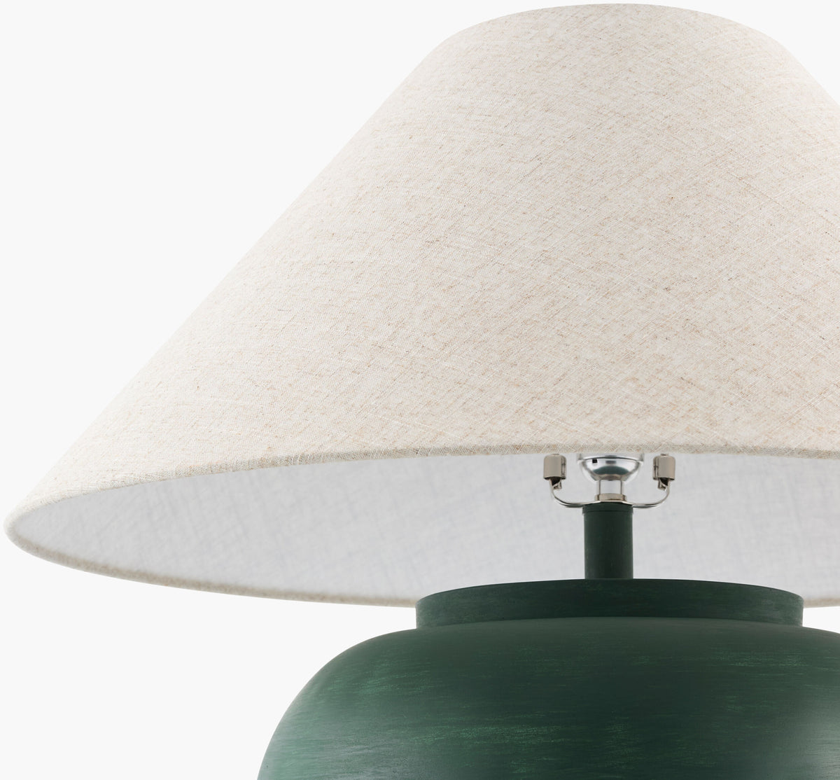 Forest 30" Cement Table Lamp, Hand Painted Green