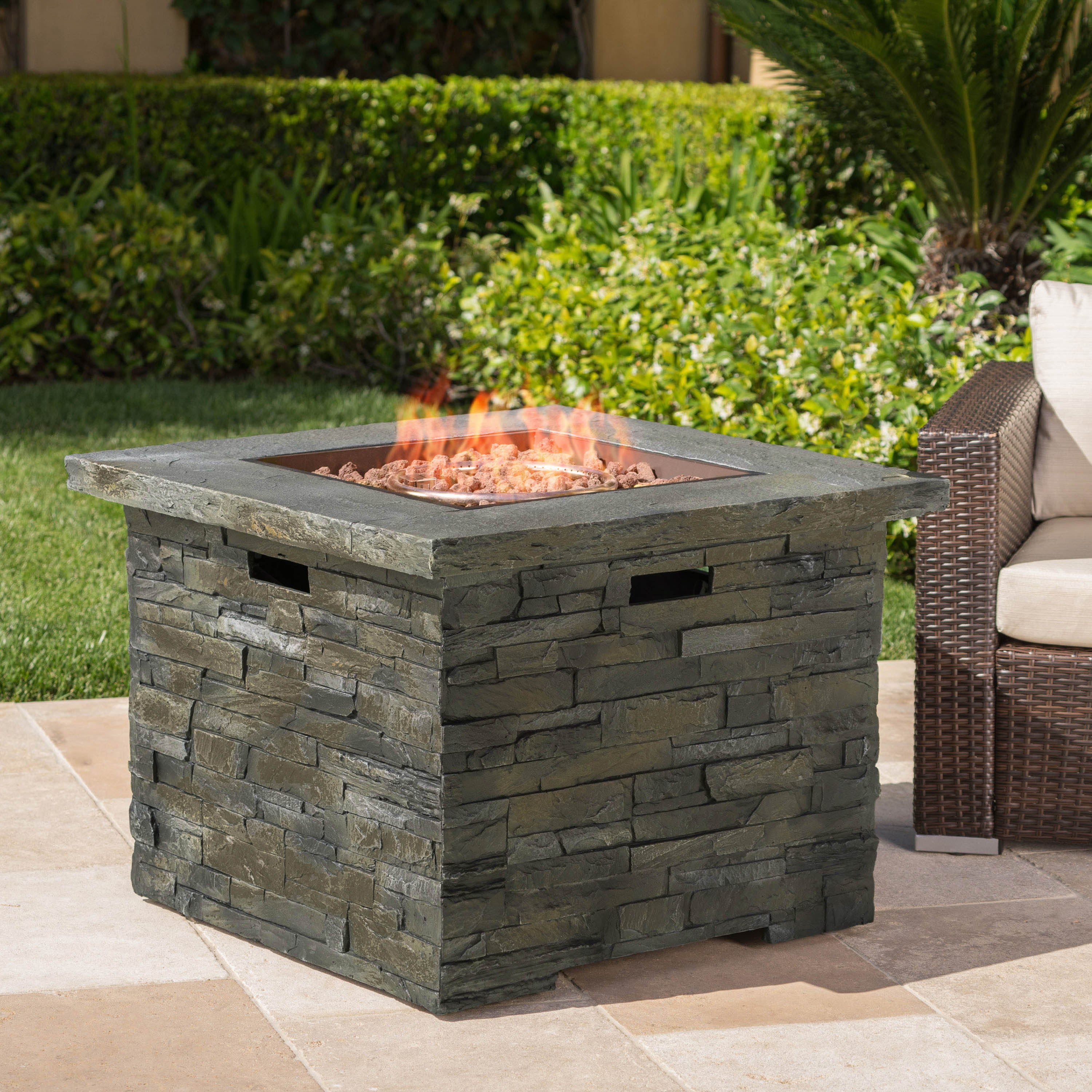 33" SQUARE MGO FIRE PIT - 40000 BTU.