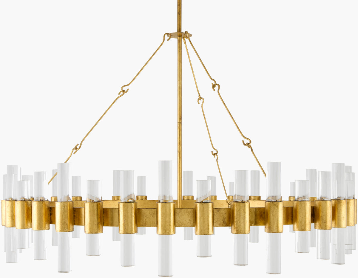 Fraser Iron Chandelier, Painted Gold