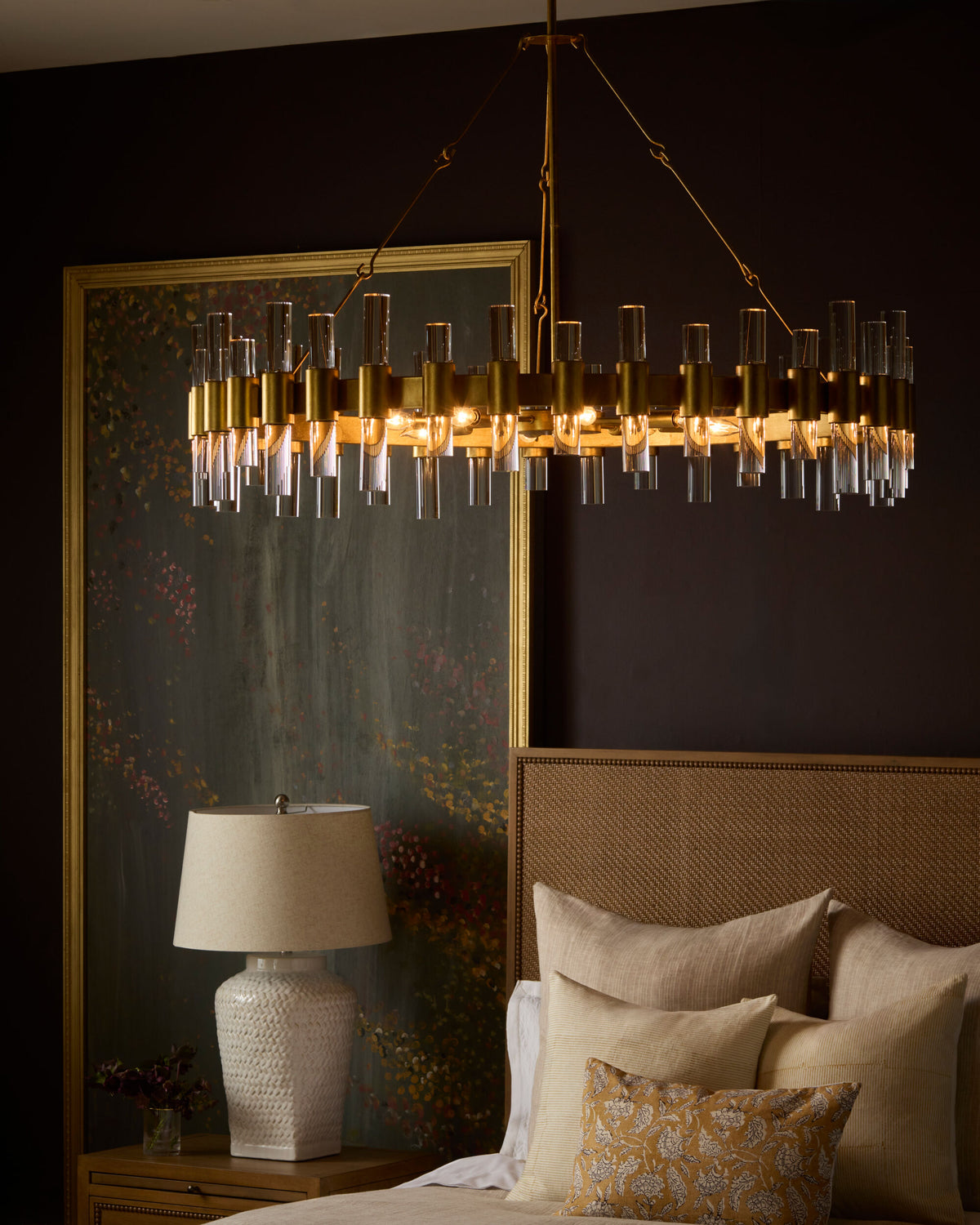 Fraser Iron Chandelier, Painted Gold