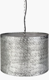 Foster Iron Pendant Light, Hand Painted Metallic Silver